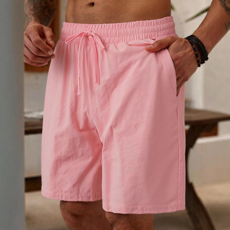 Férfi nyári gyorsszáradó strandrövidnadrág – pamutkeverék, poliészter, egyenes szabás, micro-bounce rugalmasság, edzés stílus