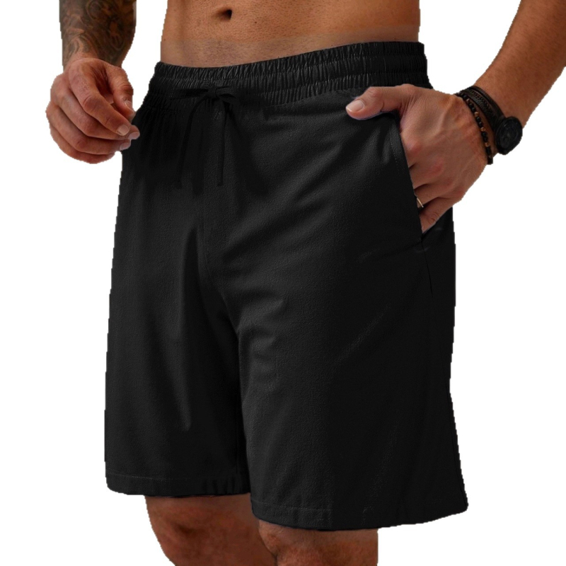 Férfi nyári gyorsszáradó strandrövidnadrág – pamutkeverék, poliészter, egyenes szabás, micro-bounce rugalmasság, edzés stílus