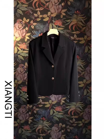 Női slim szabású kosztüm felső 3D mintával, hosszú ujjú, kosztüm gallér, poliészter (95%+)