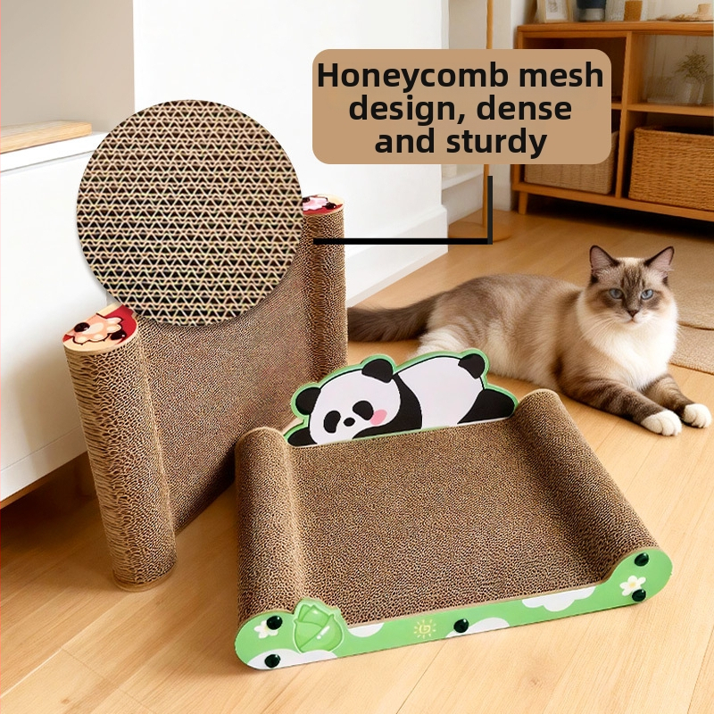 Πλάκα γρατζουνίσματος γάτας από γофραρισμένο χαρτί – ανθεκτική, δεν σπάει, ανθεκτική στις γρατσουνιές; στυλ καρτούν, Μοντέλο MZB1601, Συσκευασία 1, Για όλες τις εποχές