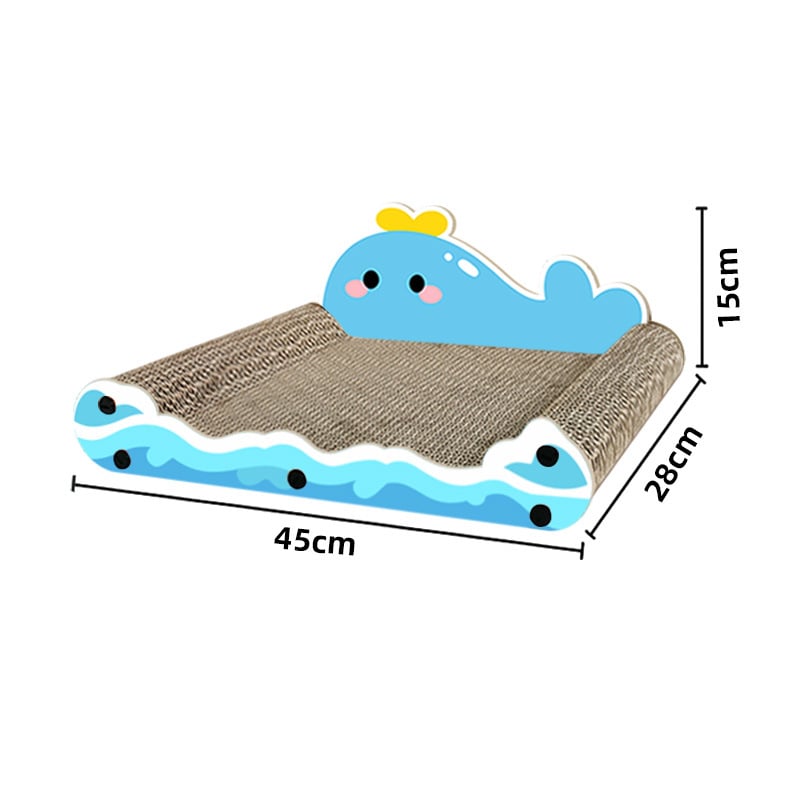 Πλάκα γρατζουνίσματος γάτας από γофραρισμένο χαρτί – ανθεκτική, δεν σπάει, ανθεκτική στις γρατσουνιές; στυλ καρτούν, Μοντέλο MZB1601, Συσκευασία 1, Για όλες τις εποχές