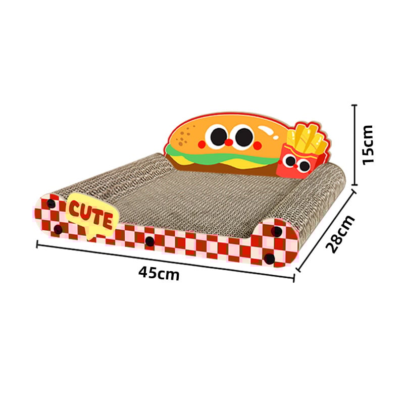 Πλάκα γρατζουνίσματος γάτας από γофραρισμένο χαρτί – ανθεκτική, δεν σπάει, ανθεκτική στις γρατσουνιές; στυλ καρτούν, Μοντέλο MZB1601, Συσκευασία 1, Για όλες τις εποχές