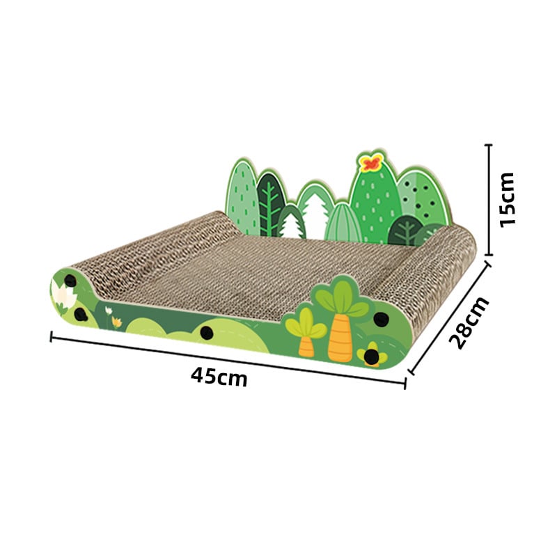 Πλάκα γρατζουνίσματος γάτας από γофραρισμένο χαρτί – ανθεκτική, δεν σπάει, ανθεκτική στις γρατσουνιές; στυλ καρτούν, Μοντέλο MZB1601, Συσκευασία 1, Για όλες τις εποχές