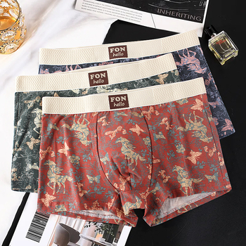 Ανδρικά μποξέρ από 95–100% βαμβάκι, διαπνέοντα και αντιβακτηριακά, με μέση ζώνη, επένδυση στην περιοχή της βουβωνικής χώρας από βισκόζη