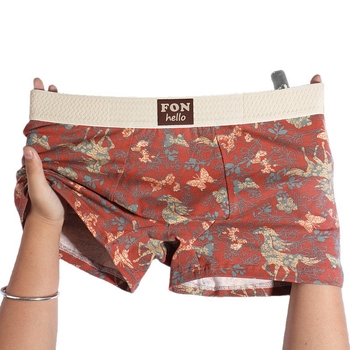 Ανδρικά μποξέρ από 95–100% βαμβάκι, διαπνέοντα και αντιβακτηριακά, με μέση ζώνη, επένδυση στην περιοχή της βουβωνικής χώρας από βισκόζη