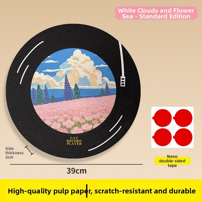 Πίνακας γρατσουνίσματος για γάτες από Washi χαρτί – επιτοίχιος, περιστρεφόμενος, σχέδιο πατουσάς γάτας σε ύφος ελαιογραφίας (χαριτωμένο στυλ)