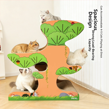 Γάτας δίσκος γρατσουνίσματος από κυματοειδές χαρτόνι, ανθεκτικό, για όλες τις εποχές, στυλ καρτούν, μοντέλο 25T0260M/25T0261M, τυχαίο κουτί