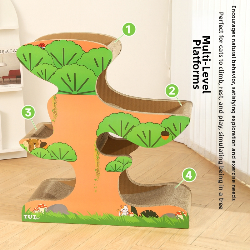 Γάτας δίσκος γρατσουνίσματος από κυματοειδές χαρτόνι, ανθεκτικό, για όλες τις εποχές, στυλ καρτούν, μοντέλο 25T0260M/25T0261M, τυχαίο κουτί