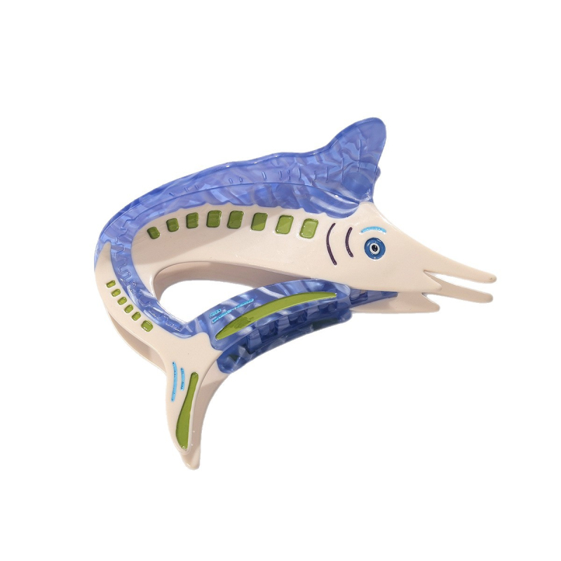 Acetát hajcsipesz hal motívummal – eredeti dizájn, kézzel készült, rögzítő fogó hajcsipesz nőknek