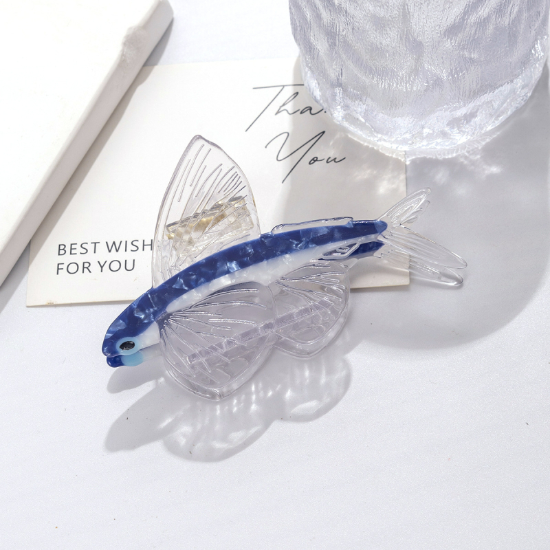 Acetát hajcsipesz hal motívummal – eredeti dizájn, kézzel készült, rögzítő fogó hajcsipesz nőknek