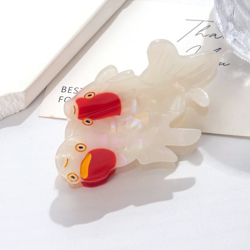 Acetát hajcsipesz hal motívummal – eredeti dizájn, kézzel készült, rögzítő fogó hajcsipesz nőknek