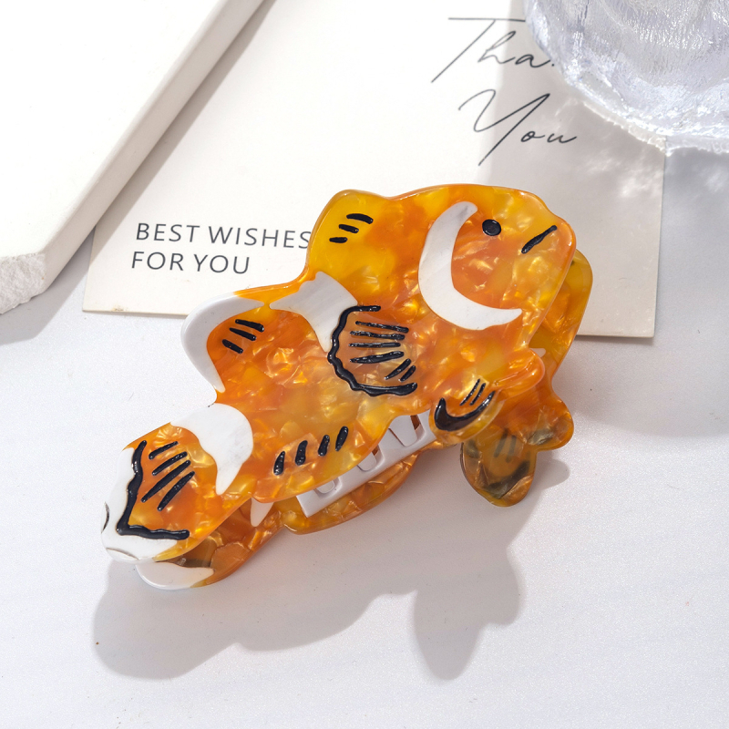 Acetát hajcsipesz hal motívummal – eredeti dizájn, kézzel készült, rögzítő fogó hajcsipesz nőknek