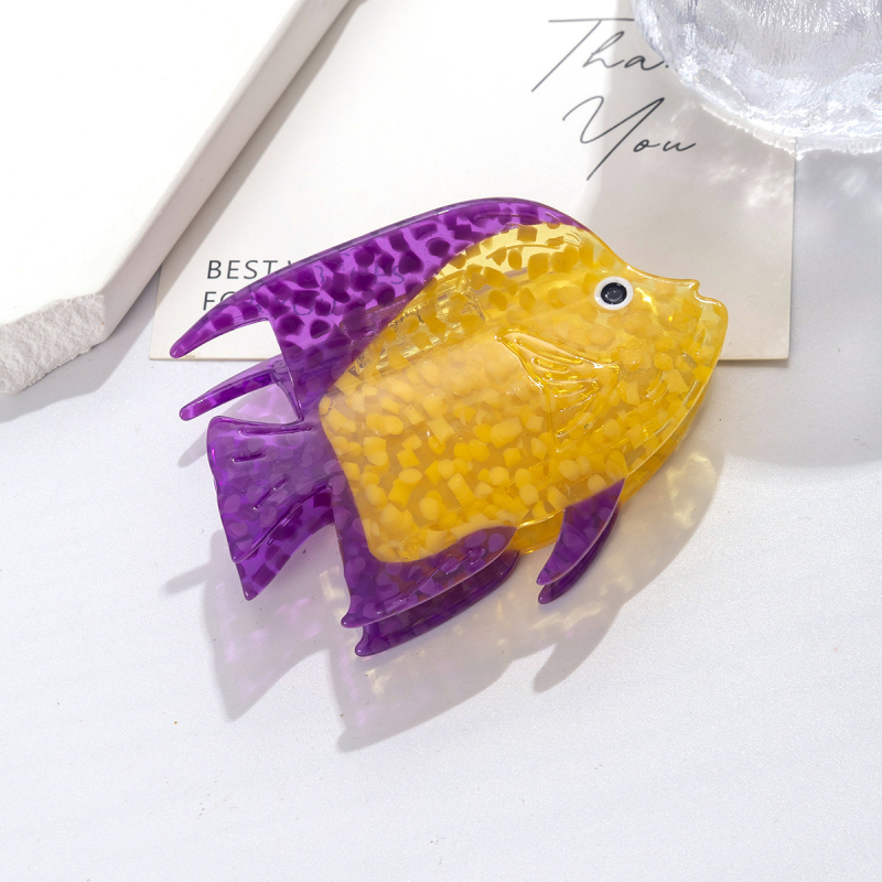 Acetát hajcsipesz hal motívummal – eredeti dizájn, kézzel készült, rögzítő fogó hajcsipesz nőknek