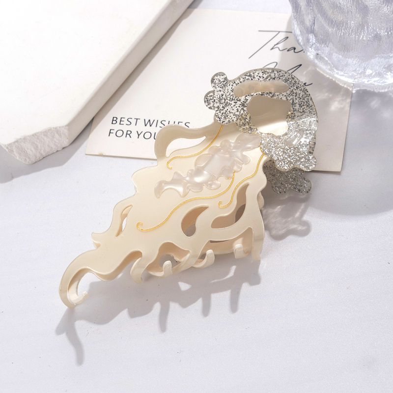 Acetát hajcsipesz hal motívummal – eredeti dizájn, kézzel készült, rögzítő fogó hajcsipesz nőknek