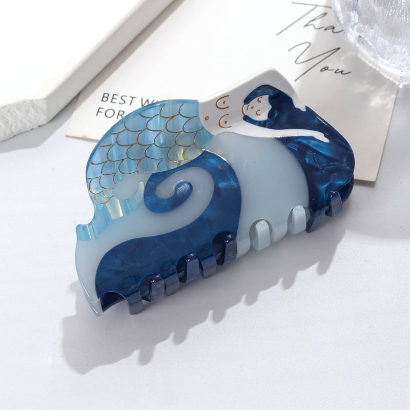 Acetát hajcsipesz hal motívummal – eredeti dizájn, kézzel készült, rögzítő fogó hajcsipesz nőknek