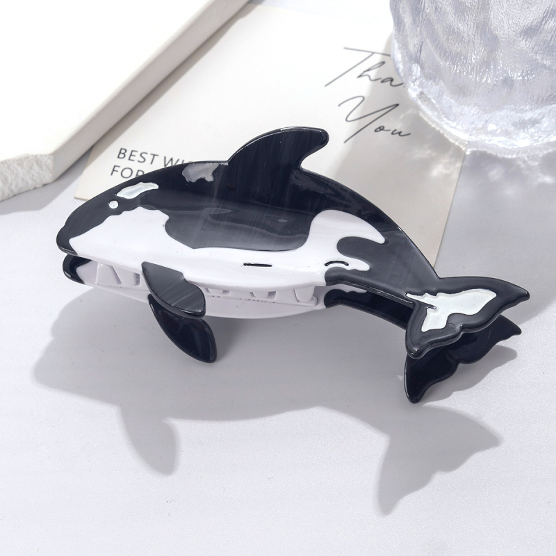 Acetát hajcsipesz hal motívummal – eredeti dizájn, kézzel készült, rögzítő fogó hajcsipesz nőknek