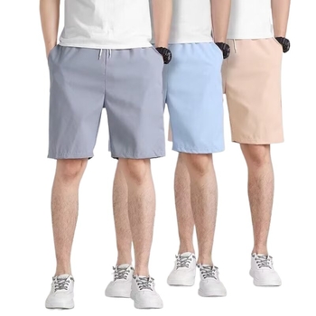 Férfi térdnadrág sportos, vékony és légáteresztő, egyenes szabású, zsinóros zárású, egyszínű, Cool Silk Cotton anyag, 80% poliészter.