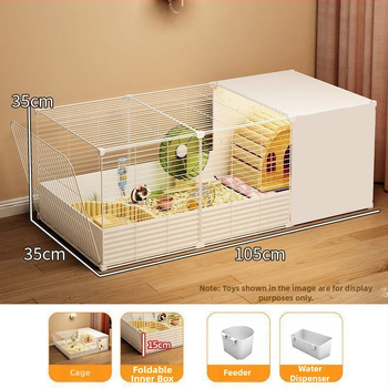 Fém hörcsög ketrec nagy belső térrel, menekülés elleni kialakítással, könnyen tisztítható, luxus villa-stílusú ketrec teljes tároló szekrényekkel