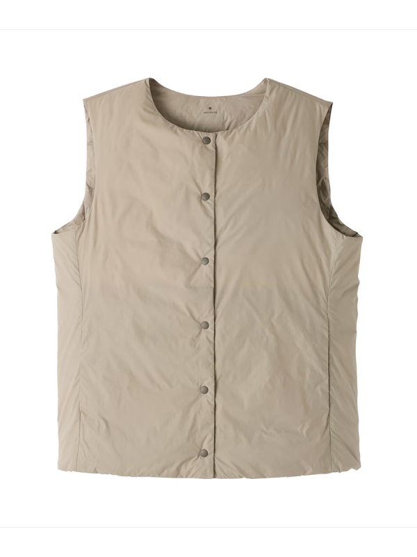 Ženska vesta s perju Slim-fit – punilo: bijelo pačje perje, udio perja 86–90%, kratka duljina (40–50 cm)
