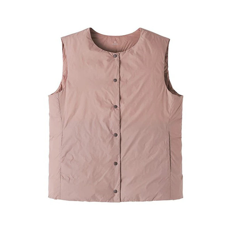 Ženska vesta s perju Slim-fit – punilo: bijelo pačje perje, udio perja 86–90%, kratka duljina (40–50 cm)