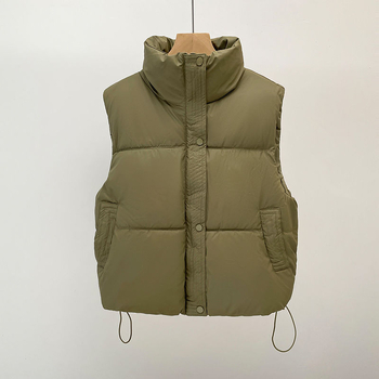 Ženski bez rukava vest od denima pamuka sa spandexom, polo ovratnik, duljina 50–65 cm, proljeće 2025 izdanje
