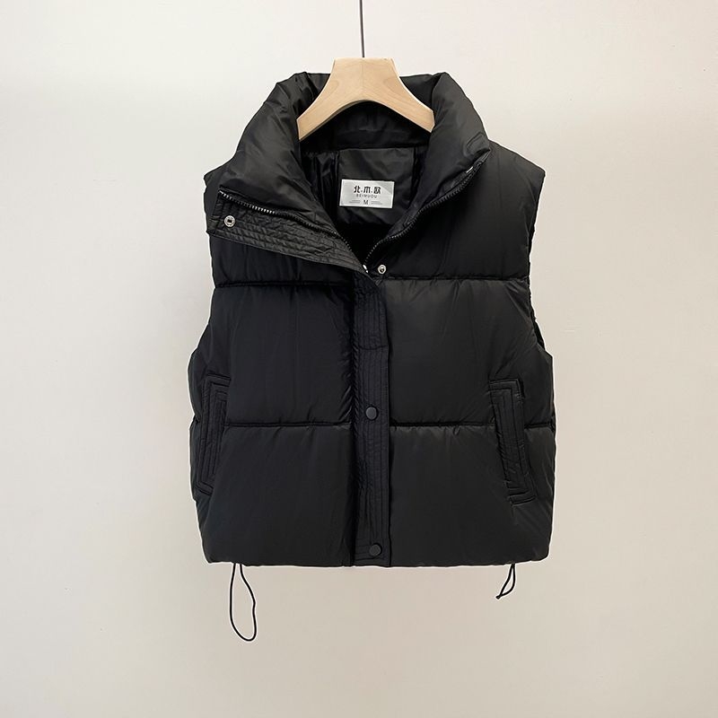 Ženski bez rukava vest od denima pamuka sa spandexom, polo ovratnik, duljina 50–65 cm, proljeće 2025 izdanje