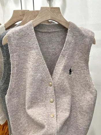 Ženski vest-kardigan s V izrezom, kašmirna mješavina s elastanom i poliesterom, duljina 50–65 cm, kopčanje u jednom redu