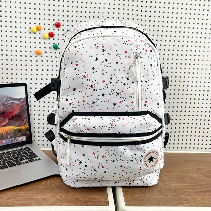 Unisex ruksak za školu 20–35L, Oxford tkanina, točkasti uzorak, zakrivljeni naramenik