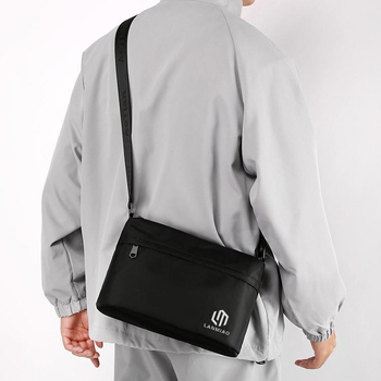 Мъжка чанта за рамо в градски стил, полиестер, джоб за 8-инчов лаптоп, ежедневна употреба