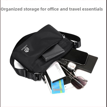 Мъжка чанта за рамо в градски стил, полиестер, джоб за 8-инчов лаптоп, ежедневна употреба