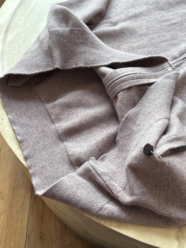Vuneni kardigan s kapuljom i zipom, casual dizajn s color-block dizajnom, opušten kroj, 80% vuna, 011A901