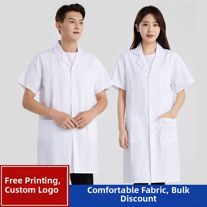 Halat medical pentru bărbați, respirabil din bumbac 70% cu căptușeală poliester-bumbac 30%, haine de lucru patru sezoane, imprimare