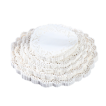 Hârtie de copt circulară, absorbantă la grăsimi, bază cu model floral dantelat, 100 foi/pachet — Mao Dry Packaging
