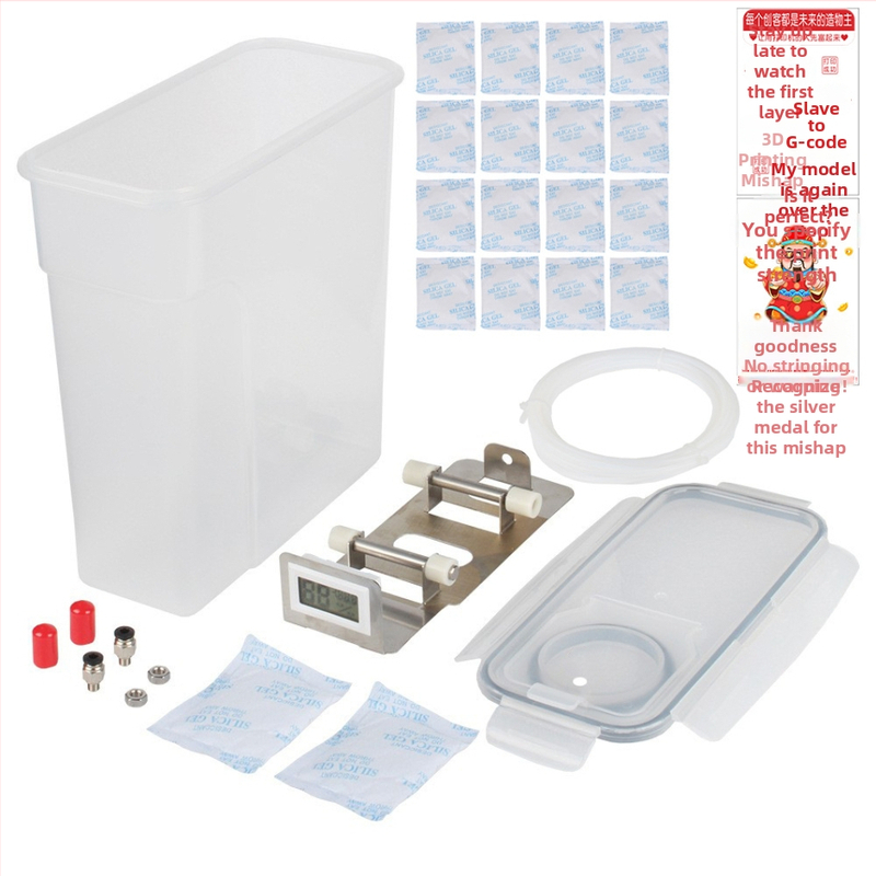 Box na sušenie spotrebného materiálu pre 3D tlač — prachuodolný a vlhkosťodolný uzavretý sklad, plastová konštrukcia, značka 3ds way