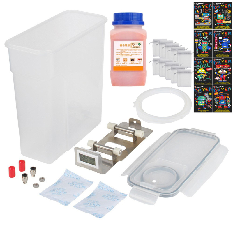 Box na sušenie spotrebného materiálu pre 3D tlač — prachuodolný a vlhkosťodolný uzavretý sklad, plastová konštrukcia, značka 3ds way