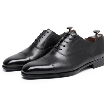 Muške Oxford cipele od prave kože — ručna izrada, vintage stil, cipele na vezanje, kvadratni vrh