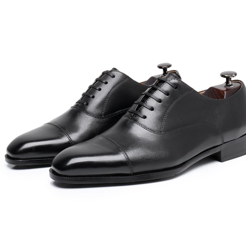 Muške Oxford cipele od prave kože — ručna izrada, vintage stil, cipele na vezanje, kvadratni vrh