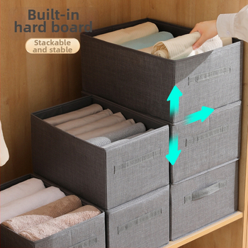 Skladovacia krabica na oblečenie, netkaný materiál, objem 35 L, model 8809-1569, moderný minimalistický dizajn, organizér pre spodné prádlo, ponožky a svetre