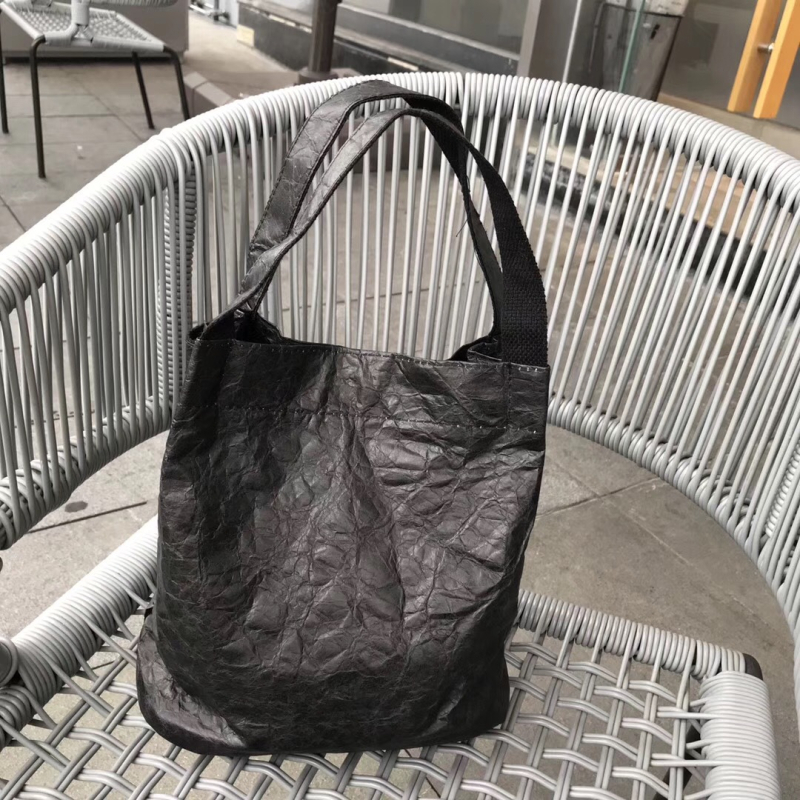 Ženska torbica za rameno u korejskom stilu, Kraft papir, bucket bag, otvoreni gornji dio, unutarnji džep sa zipom