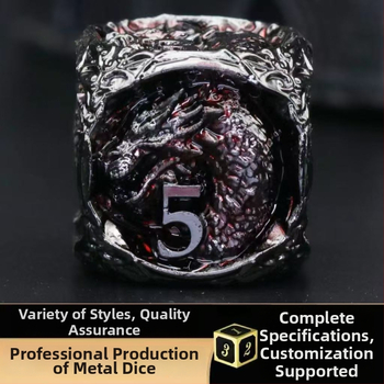 Metalni skup kockica s glavom zmaja, cinkova zlitina, šestouglasti oblik, zaobljeni rubovi, 100 komada, Lixin Da