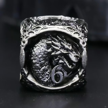 Metalni skup kockica s glavom zmaja, cinkova zlitina, šestouglasti oblik, zaobljeni rubovi, 100 komada, Lixin Da