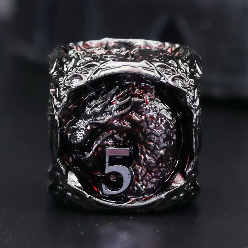 Metalni skup kockica s glavom zmaja, cinkova zlitina, šestouglasti oblik, zaobljeni rubovi, 100 komada, Lixin Da