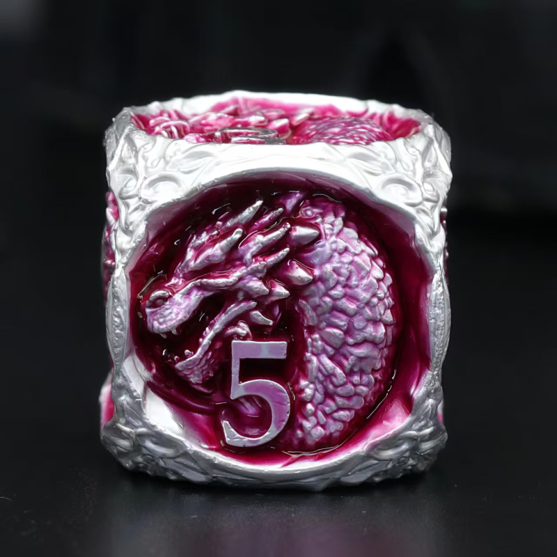 Metalni skup kockica s glavom zmaja, cinkova zlitina, šestouglasti oblik, zaobljeni rubovi, 100 komada, Lixin Da