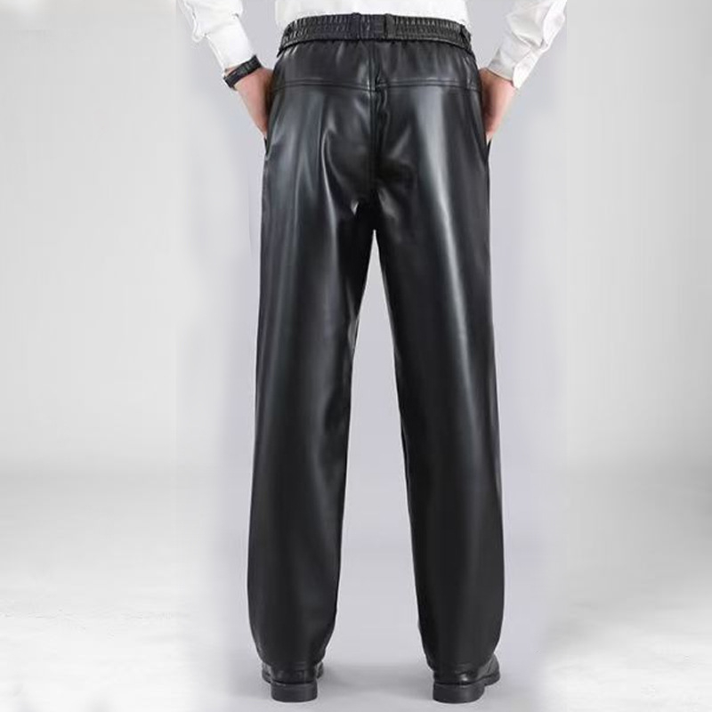 PU kožne hlače Slim-Fit, visoki struk, zima, PU podstava, svakodnevno nošenje