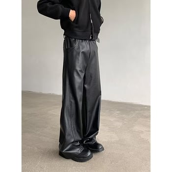 Muške PU kožne hlače, opušten stil, uzorak boja spajanja, alpaka koža, ljeto 2025