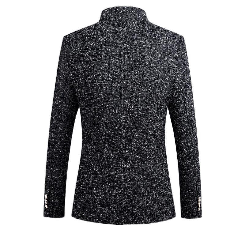 Мъжко костюмно сако със стояща яка, едноредно с три копчета, Slim fit, 85% памук, пролет и есен