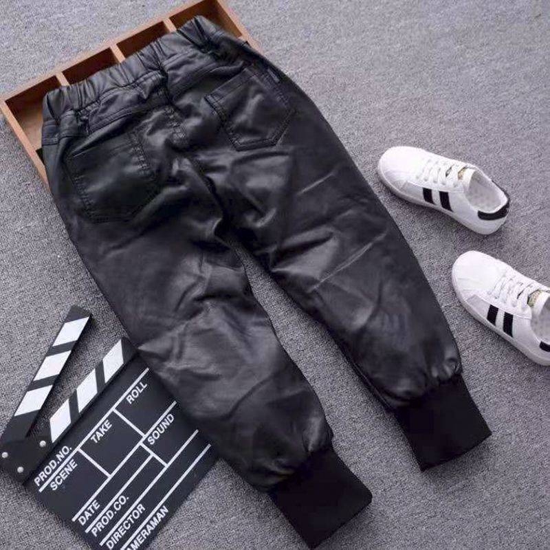 Dječje hlače od umjetne kože, uski kroj, casual stil, jesen 2020