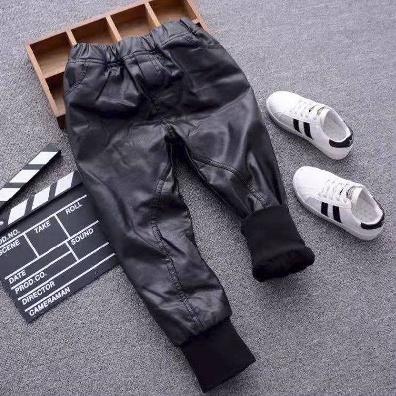 Dječje hlače od umjetne kože, uski kroj, casual stil, jesen 2020