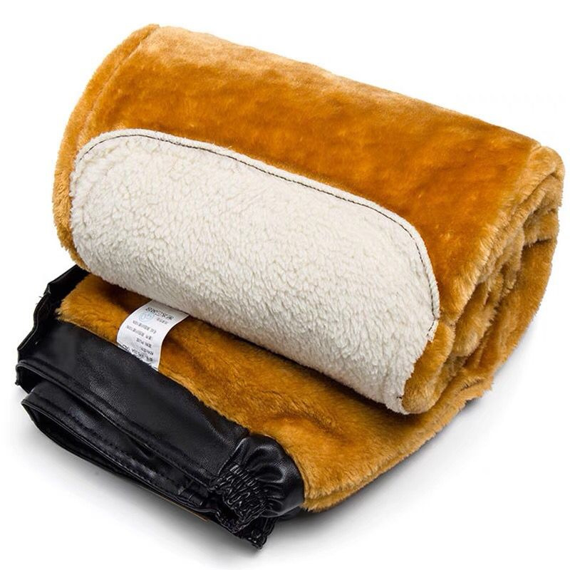 PU kožne muške moto hlače, s flis podstavom, debele, otporne na vjetar i vodu, širokog kroja, zaštita koljena i struka