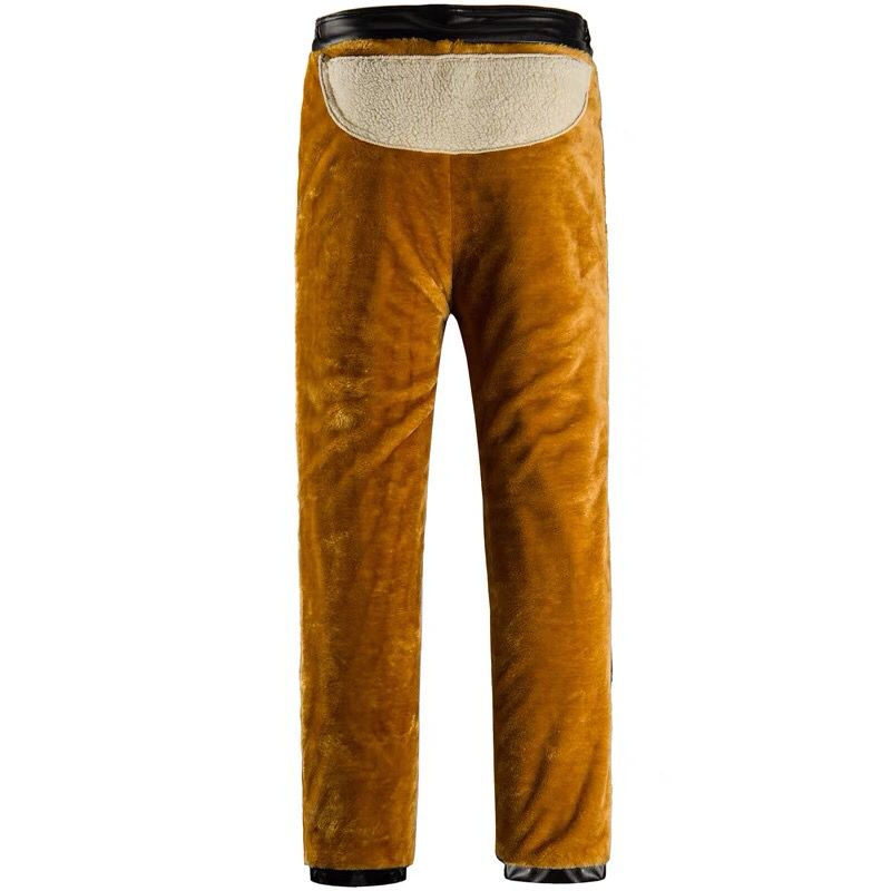 PU kožne muške moto hlače, s flis podstavom, debele, otporne na vjetar i vodu, širokog kroja, zaštita koljena i struka